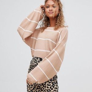 New Look ballon sleeve striped sweater